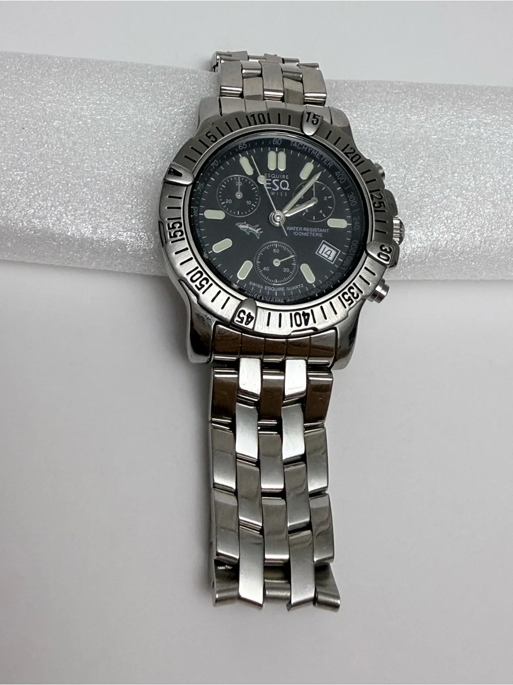 ⁠ESQ Esquire by Movado 300390A Black Dial Chronograph Watch NWOT⁠